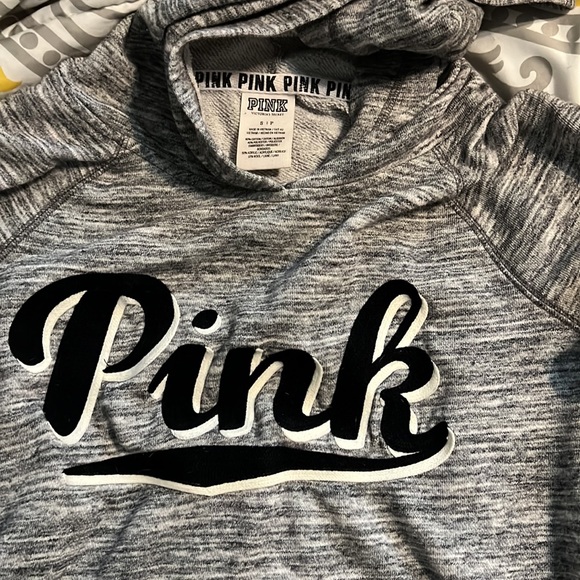 NWOT Victoria’s Secret PINK grey hoodie size small - Picture 2 of 3
